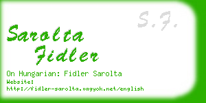 sarolta fidler business card